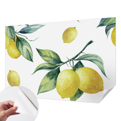 Peel and stick wallpaper mural Lemon motif