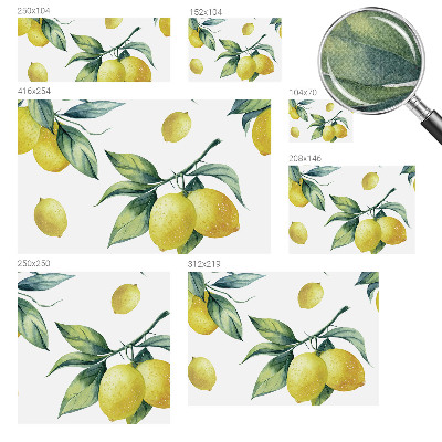 Peel and stick wallpaper mural with a lemon motif