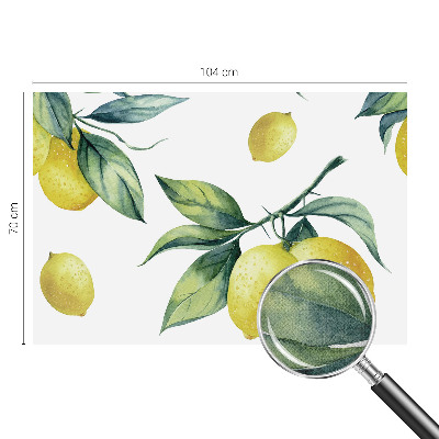 Peel and stick wallpaper mural with a lemon motif