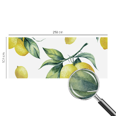 Peel and stick wallpaper mural with a lemon motif