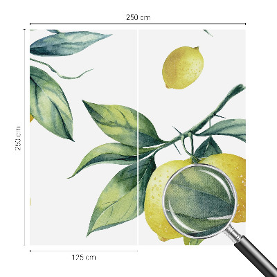Peel and stick wallpaper mural with a lemon motif