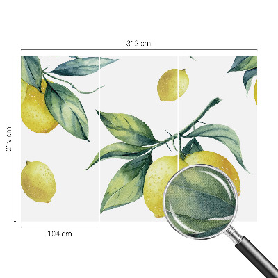 Peel and stick wallpaper mural Lemon motif