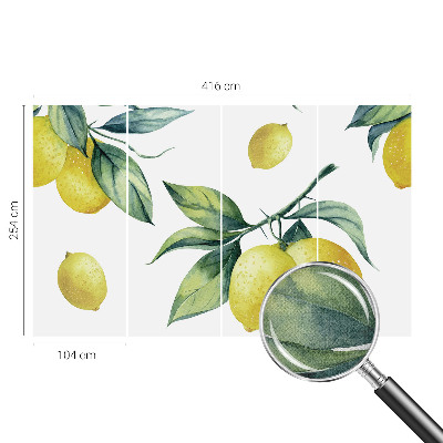 Peel and stick wallpaper mural Lemon motif