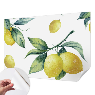 Peel and stick wallpaper mural Lemon motif