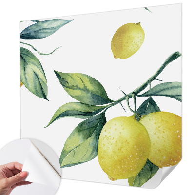 Peel and stick wallpaper mural Lemon motif