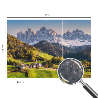 Removable wall mural featuring a mountain landscape