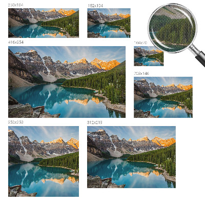 Peel and stick wall mural for living room Mountain reflection