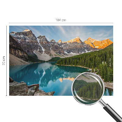 Peel and stick wall mural for living room Mountain reflection