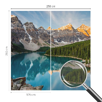 Peel and stick wall mural for living room Mountain reflection