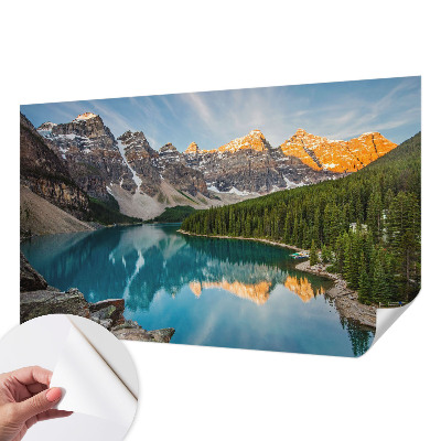 Peel and stick wall mural for living room Mountain reflection