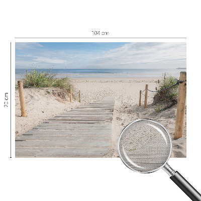Peel and stick wall mural for bedroom with a wooden walkway scene