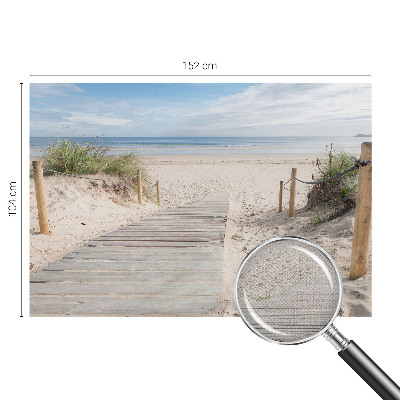 Peel and stick wall mural for bedroom with a wooden walkway scene