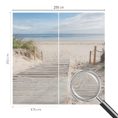 Peel and stick wall mural for bedroom with a wooden walkway scene