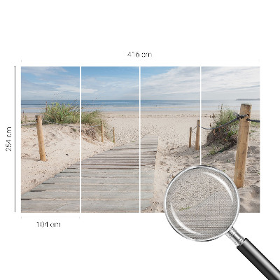 Peel and stick wall mural for bedroom with a wooden walkway scene