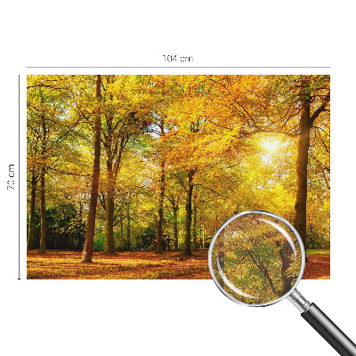 3D photo wallpaper mural with a pattern of golden leaves