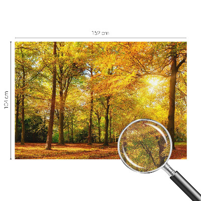 3D photo wallpaper mural with a pattern of golden leaves