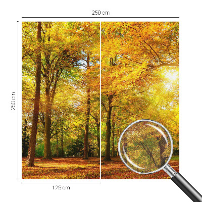 3D photo wallpaper mural Golden leaves
