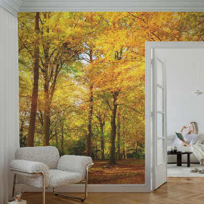 3D photo wallpaper mural Golden leaves