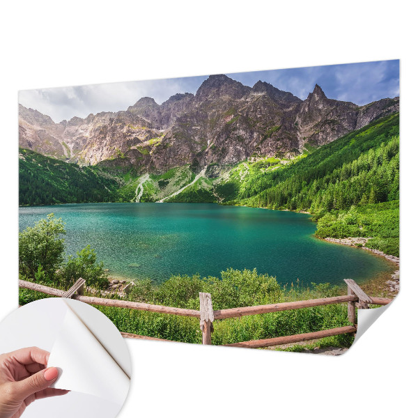 3D wall mural with a mountain landscape design
