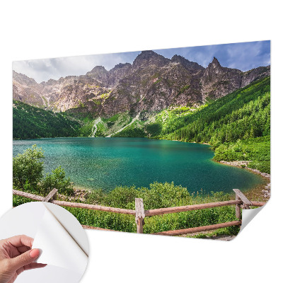 3D wall mural with a mountain landscape design