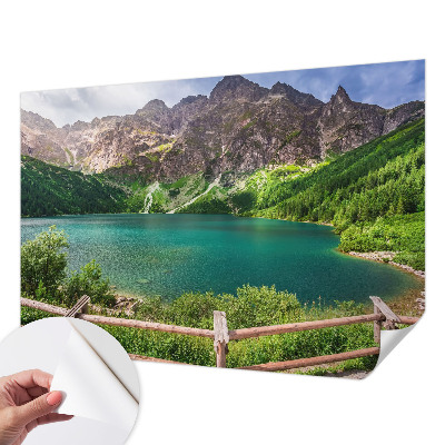 3D wall mural with a mountain landscape design