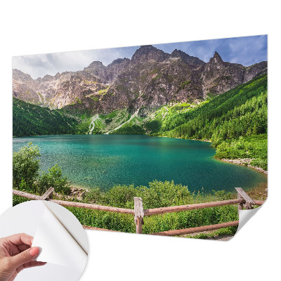 3D wall mural with a mountain landscape design