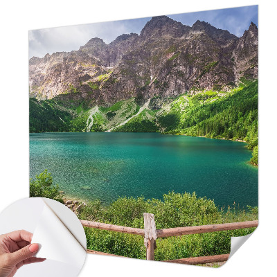 3D wall mural with a mountain landscape design