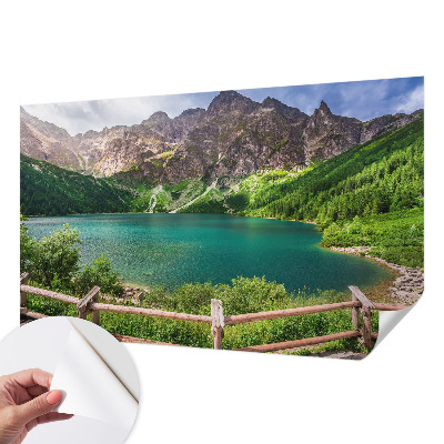 3D wall mural with a mountain landscape design