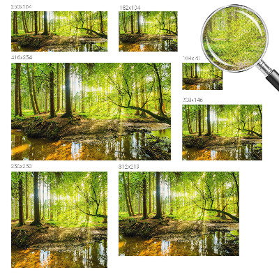 Children's wall mural with a green landscape design