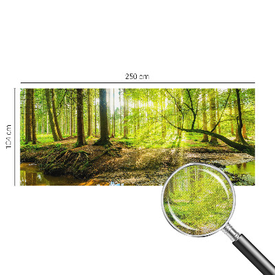 Children's wall mural with a green landscape design