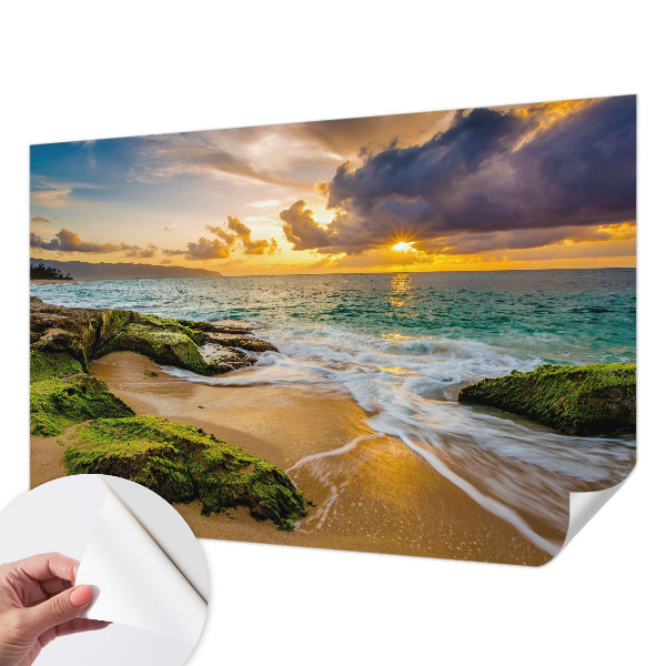 Baby room wall mural with a maritime harmony design