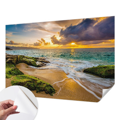 Baby room wall mural with a maritime harmony design