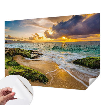 Baby room wall mural with a maritime harmony design