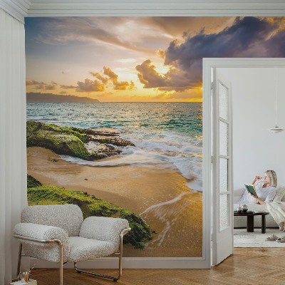 Baby room wall mural with a maritime harmony design