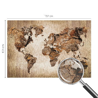 Peel and stick wall mural with a wooden map design