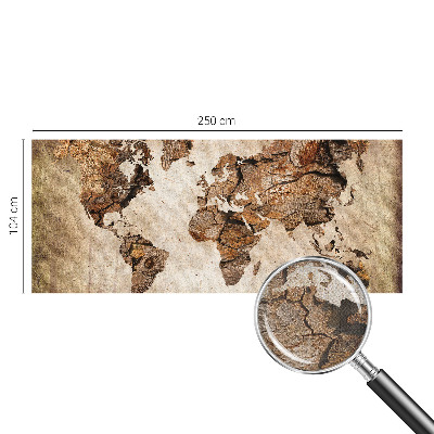 Peel and stick wall mural with a wooden map design