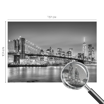 Removable wall mural with a metropolis bridge design