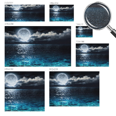 Removable wall mural wallpaper featuring a night sea design