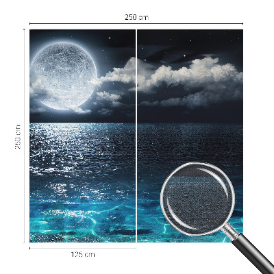 Removable wall mural wallpaper featuring a night sea design