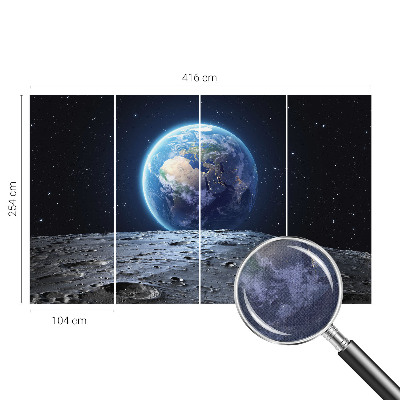 Peel and stick wall mural for the living room with a cosmic panorama motif