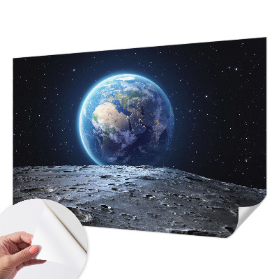 Peel and stick wall mural for the living room with a cosmic panorama motif
