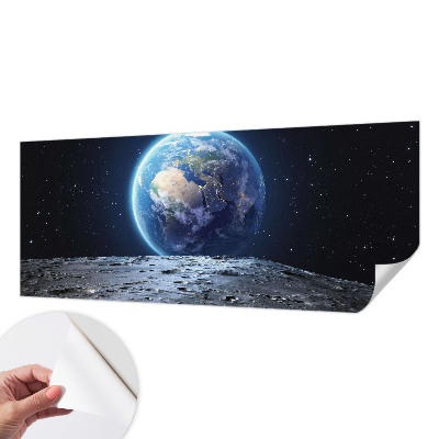 Peel and stick wall mural for the living room with a cosmic panorama motif