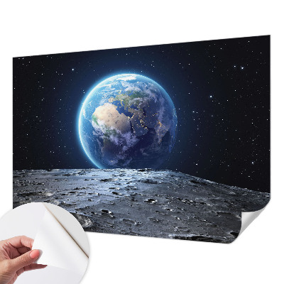 Peel and stick wall mural for the living room with a cosmic panorama motif