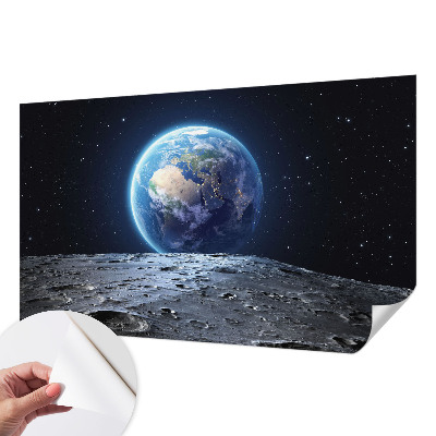 Peel and stick wall mural for the living room with a cosmic panorama motif