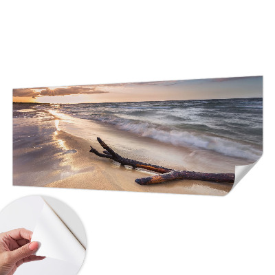 Peel and stick wall mural for kids' room with a West Beach design