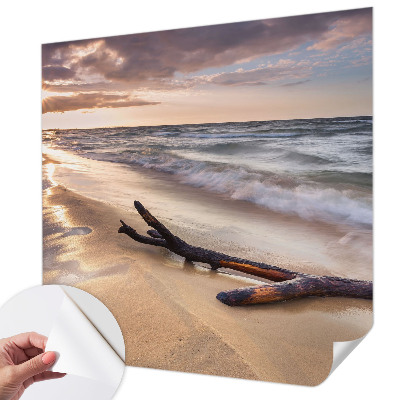 Peel and stick wall mural for kids' room with a West Beach design
