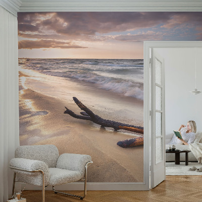 Peel and stick wall mural for kids' room with a West Beach design