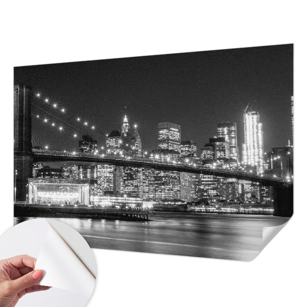 Peel and stick wall mural for bedroom with a night panorama design
