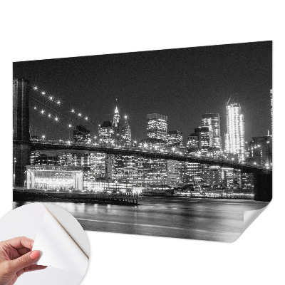 Peel and stick wall mural for bedroom with a night panorama design