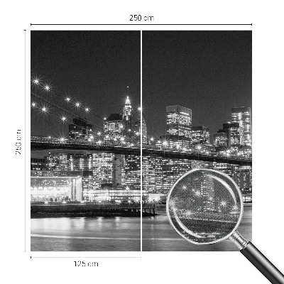 Peel and stick wall mural for bedroom with a night panorama design